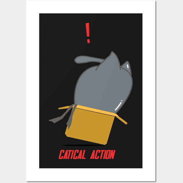 Metal Gear Cat - Catical Action Wall Art by JackieJacks